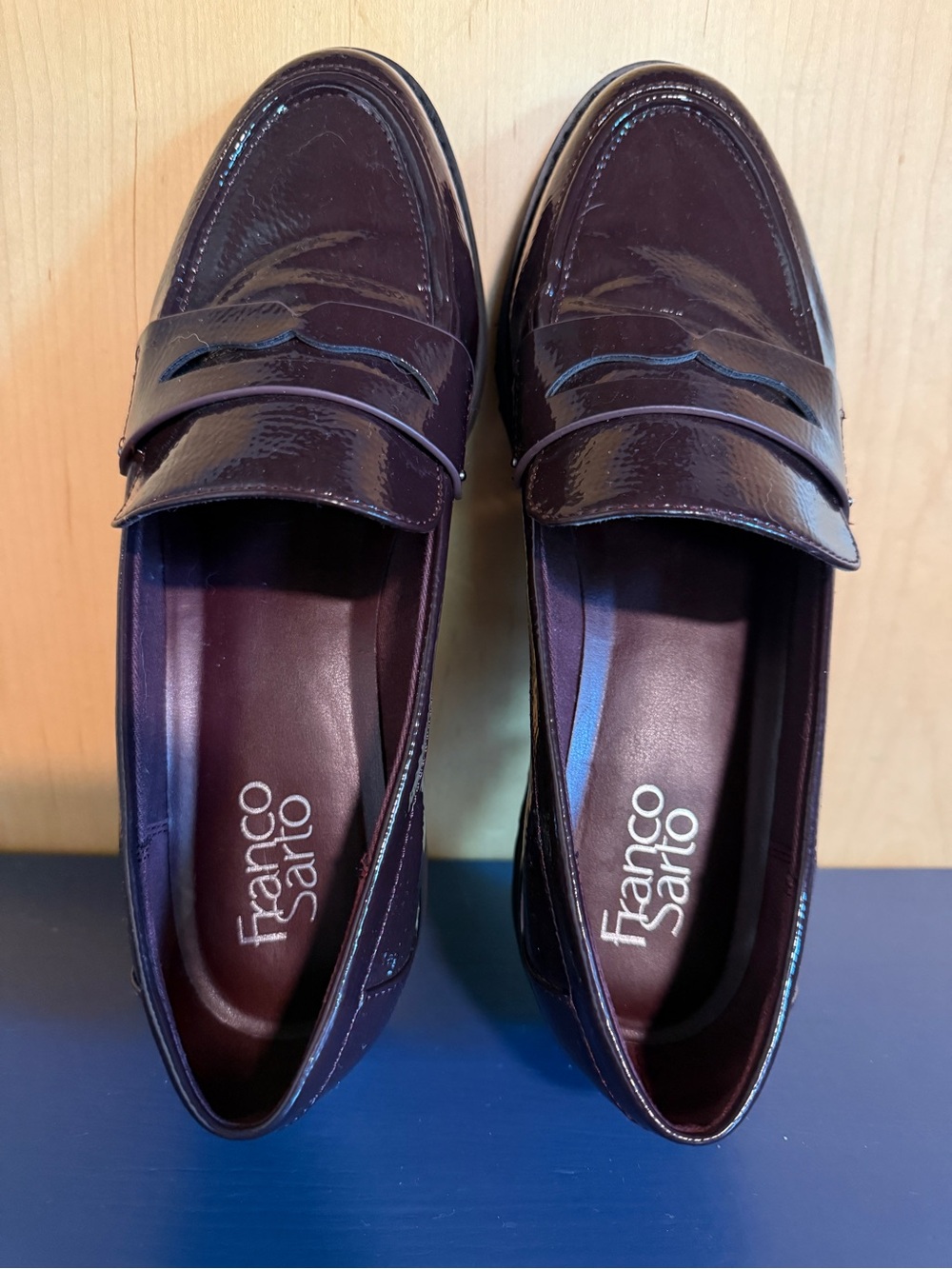 Franco Sarto Camrynn Burgundy Penny Loafers - Picture 2 of 6